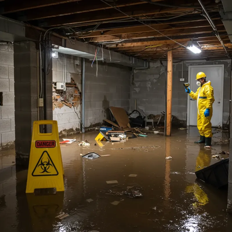 Flooded Basement Electrical Hazard in New Paris, IN Property