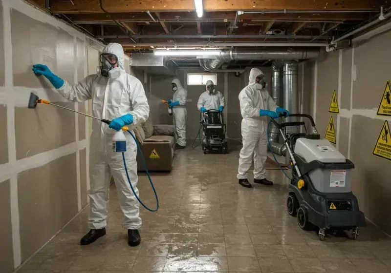 Basement Moisture Removal and Structural Drying process in New Paris, IN